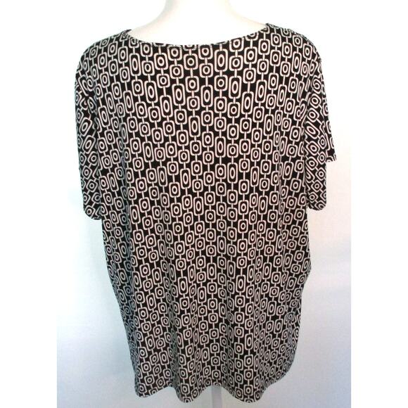 Worthington Women's Plus Short Sleeve Black & White Stretch Shirt Size 2X - Picture 5 of 10